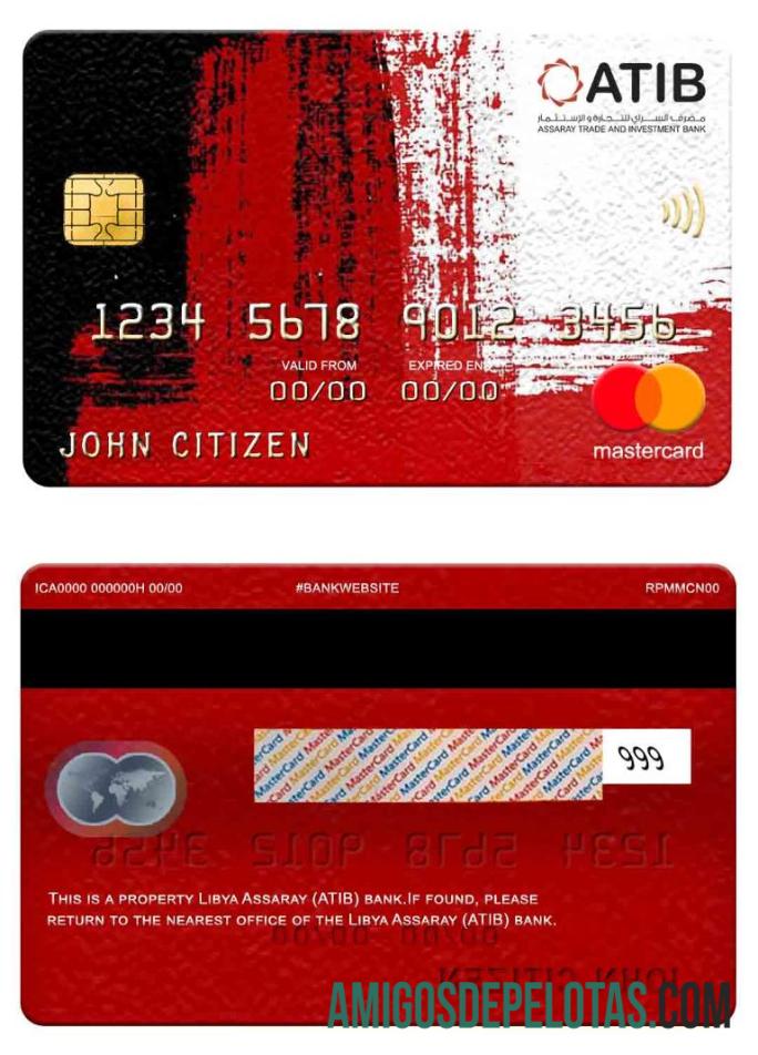 Libya Assaray (ATIB) Bank Mastercard real example